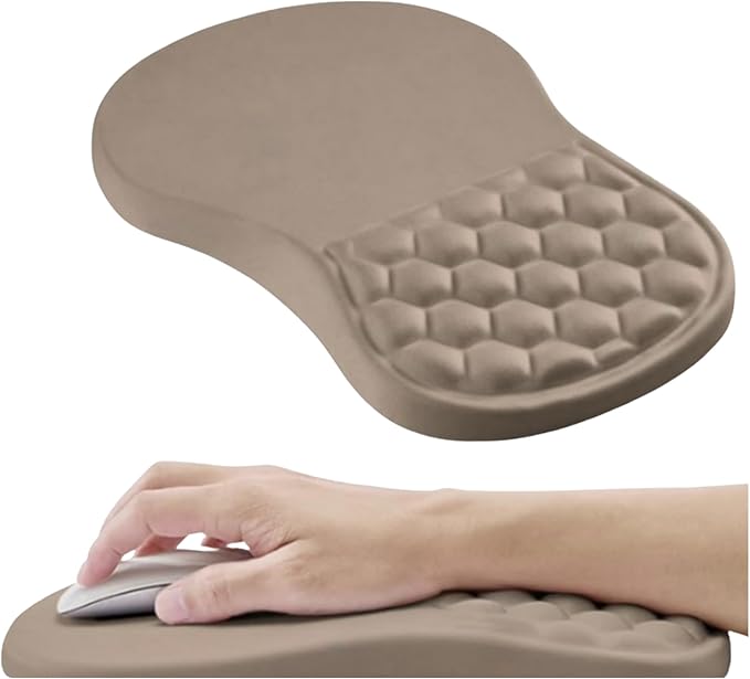 Ergonomic Mouse Pad with Wrist Support Memory Foam Wrist Rest for Carpal Tunnel &amp Wrist Pain Relief Non-Slip Rubber Base Comfortable Gaming Mousepad for Computer Laptop Office &amp Home
