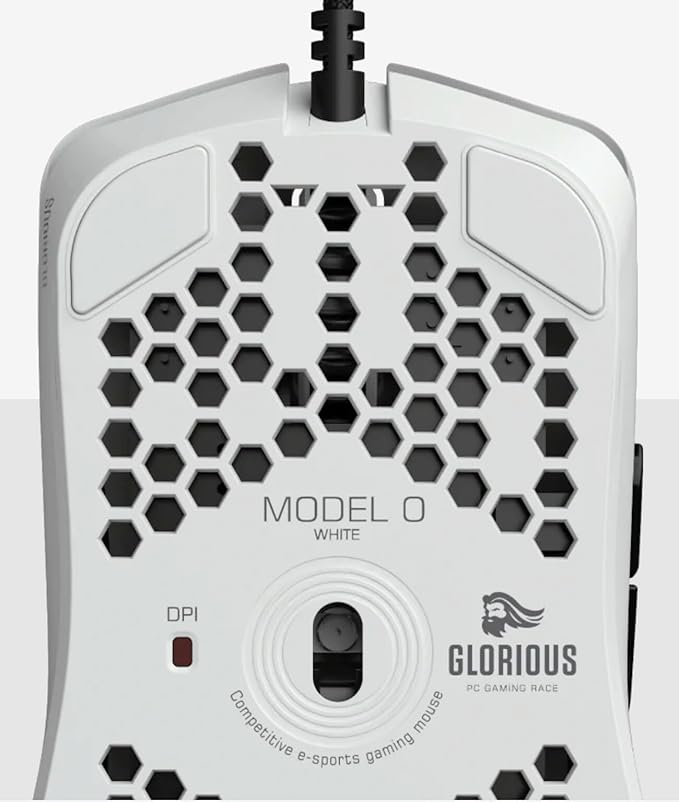 Glorious Model O Wired Gaming Mouse 67g Superlight Honeycomb Design RGB Pixart 3360 Sensor Omron Switches Ambidextrous - Matte White