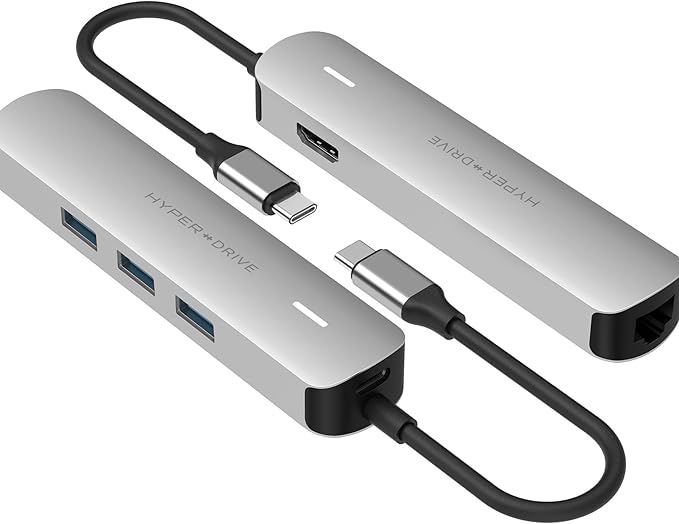 HyperDrive Tube 6-in-1 USB-C Hub - Silver