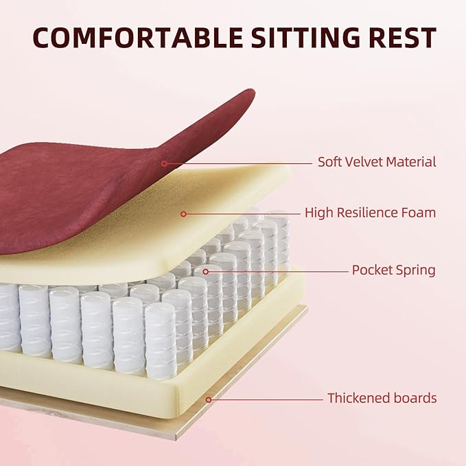Ferghana Velvet Fabric Gaming Chair Ergonomic Gamer Chair for Adult Comfortable Video Game Chair with Footrest and Massage Lumbar Cushion Racing Reclining Office Home Computer Desk Chair Red
