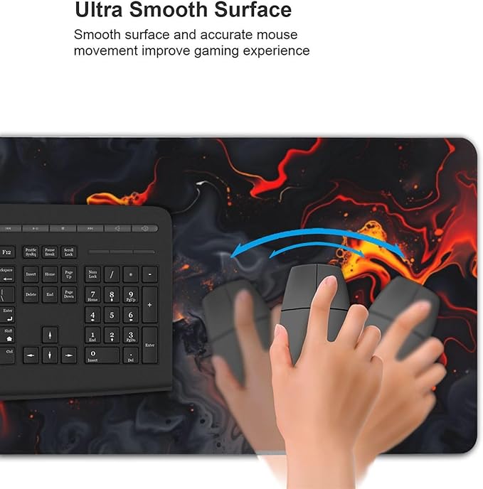 Flame Large Gaming Mouse Pad 35.5 X 16 Inch Extended Desk Mat for Keyboard and Mouse Waterproof Computer Mousepad with Stitched Edges &amp Non-Slip Base