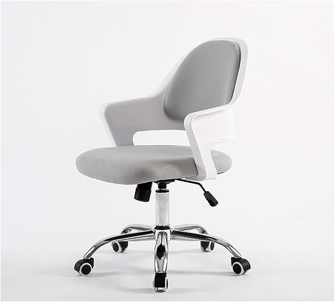 Mlaea Computer Gaming Chair Adjustable Staff Chair with Wheels and Comfortable Backrest Dining Bedroom Living Room Chair 47 * 82-94CM(Size:47 * 82-94CMColor:White)