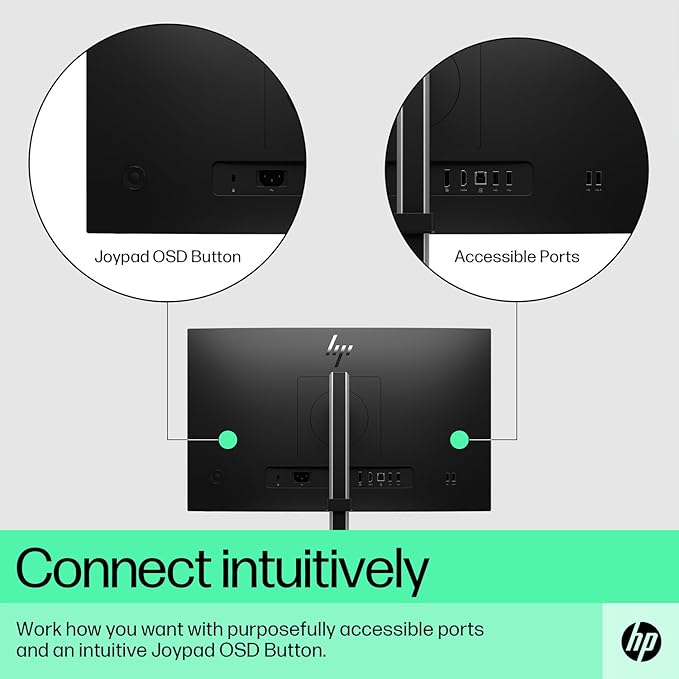 HP 22 FHD IPS Monitor with 5ms Response Time Anti Glare Flicker Free VESA Mount (100 x 100mm) Displayport HDMI &amp Dockztorm USB Port Expander Black/Silver Color 2 Pack