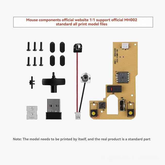10X for Bamboo Lab DIY 3D Printing Wireless Mouse Kit Model 002 Computer Mouse Components with Printer Parts