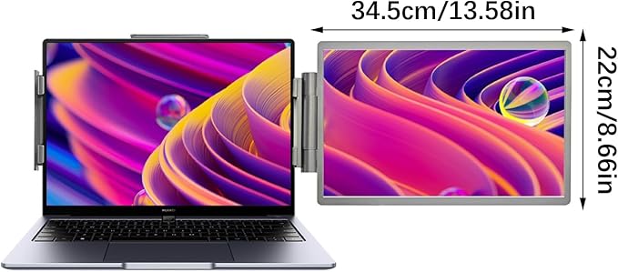 14inch Portable External Monitor 1920x1080 Resolution USB C HDTV Connectivities Adjustable Stand for Laptop Screen Exten