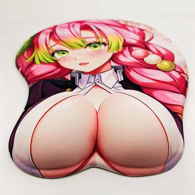 3D Mouse Pad Oppai Mousepad with Soft Gel Wrist Rest Anime Manga Gaming Boob pad Anti-Slip Mouse Mat (kanro)