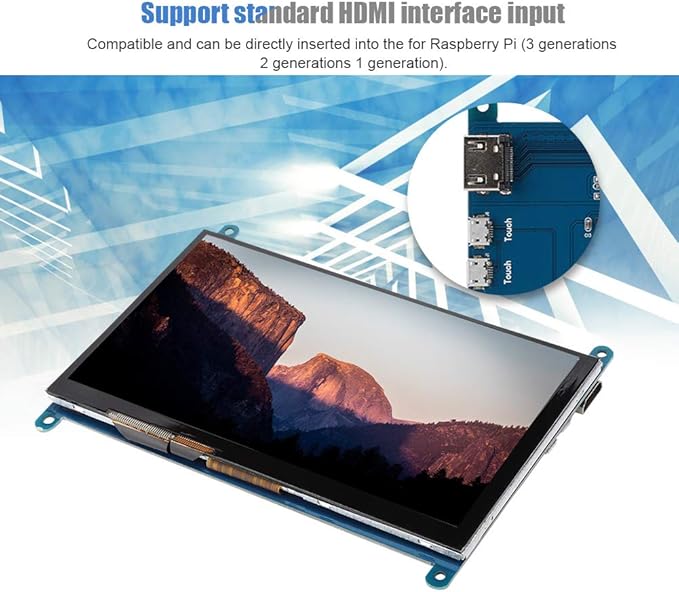 Display Screen for  7-Inch LCD 1024x600 Ultra Hd Display Screen Capacitive Used As a Computer Monitor Support for / / System