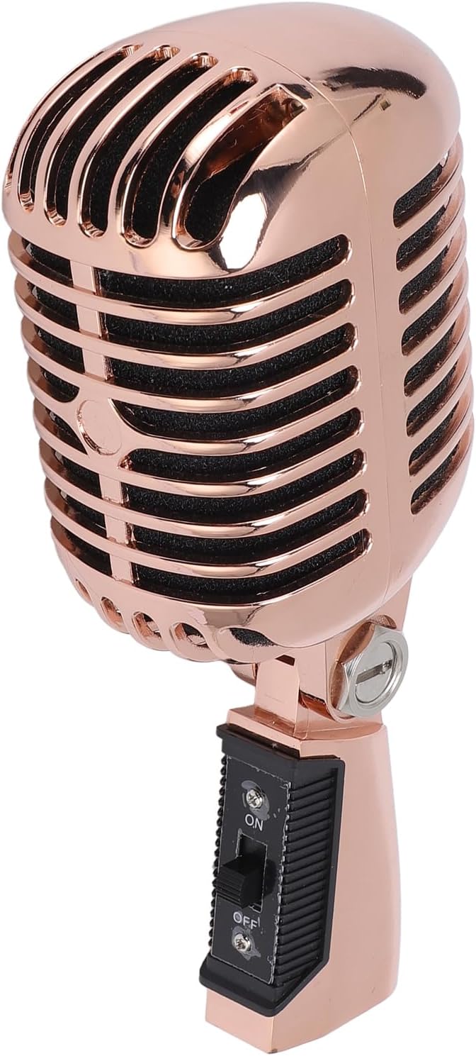 Dynamic Microphone Noise Reduction Microphone Angle for Studio Recording Adjustable (Pink Gold)