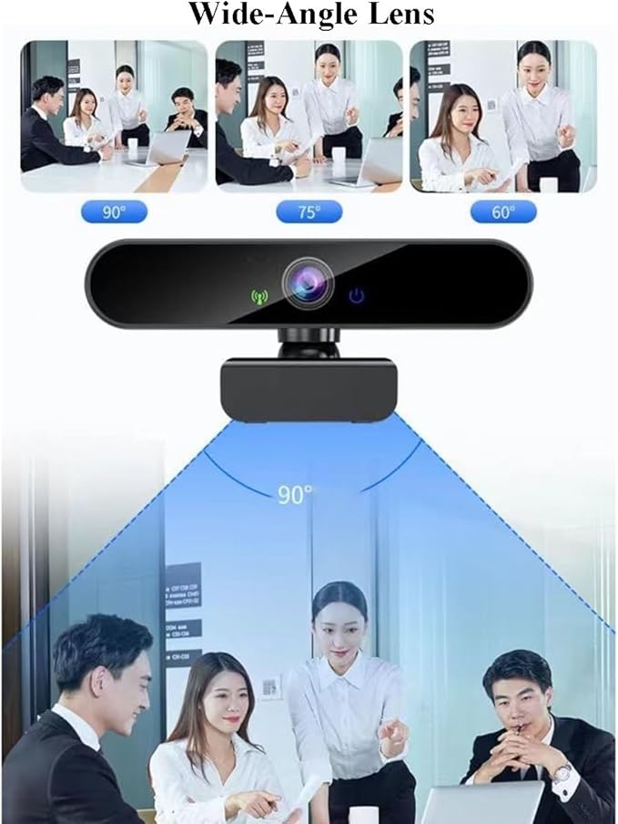 GIZNXBA Full HD Webcam Streaming with Auto Light Correction Noise Reduction Mics Wide-Angle Lens HD USB Webcam with Autofocus for Desktop PC Or Laptop(1080P)