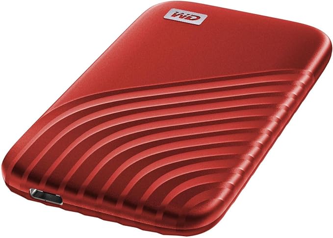 Western Digital 2TB My Passport SSD Portable External Solid State Drive Red Sturdy and Blazing Fast Password Protection with Hardware Encryption - WDBAGF0020BRD-WESN