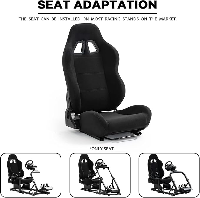 Anman Racing Seat Ergonomic Wheel Stand Adjustable Slide Racing Gaming Chair Gaming Seat Black