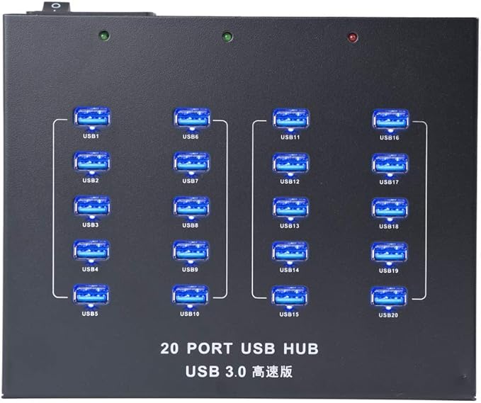 [Upgraded Version] Sipolar USB hub A-213P High Speed Multi Ports USB 3.0 Data Hub for Cell Phone/Tablets with Mounting Brackets