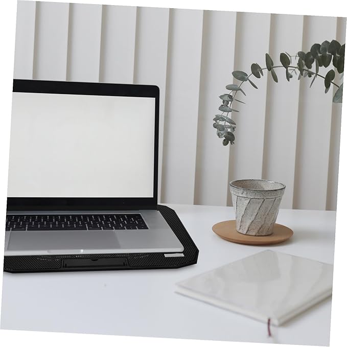 Foldable Height Laptop Stand with USB Powered Cooling Fan Mesh Ventilation Base for Notebooks Quiet Radiator Exhaust Fan for Gaming Work and Home Use