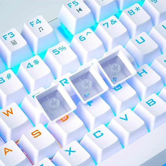 Laptop Keyboard Mechanical Gaming Keyboard LED Rainbow Gaming Backlit 87 Keys Anti-Ghosting Wired Keyboard for Win/Gaming Computer Keyboard (Color : Black)