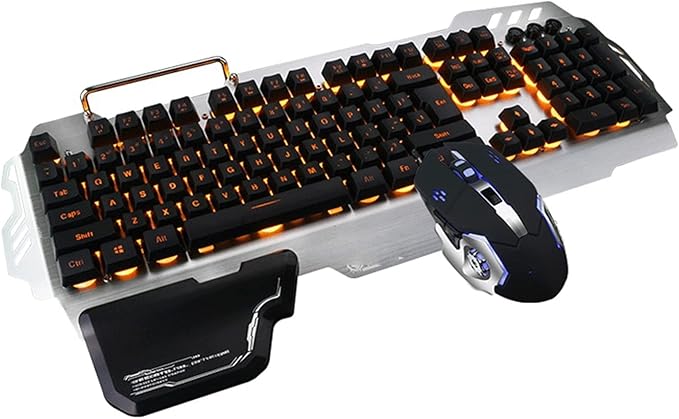 Keyboard Mouse Combo Gaming Keyboard and MouseGaming Keyboard USB Wired Backlit Gaming Keyboard Mechanical Feeling with Gaming MouseGaming Keyboard Wired Setfor WindowsMac OS Computer (C
