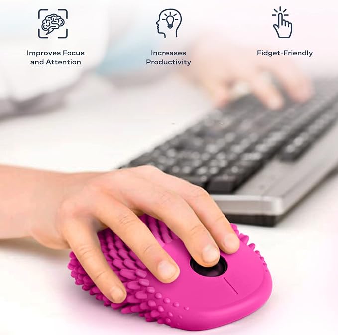 HedgeHog Health Hoglet Fidget Computer Mouse – Cute Wireless Design Perfect Tactile Tool for Stress Relief and Focus. Combines Comfort and Functionality for a Unique and Engaging Experience.