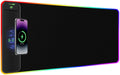 2-in-1 RGB Gaming Mouse Pad with Wireless Charging 31.5x11.8 Large 24 Light Effects Non-Slip Base Waterproof Ultra-Smooth Surface No Adapter