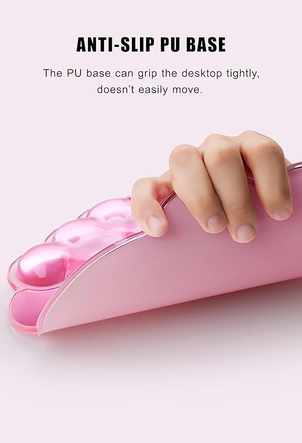 Mouse Pad with Wrist Rest Soft Cloud Gel Keyboard Mouse Pad Set with Hand Wrist Support Cute Non Slip Office Desk Accessories for Comfort/Pain Relief/Computer/Laptop (2Pc Clear Cloud)