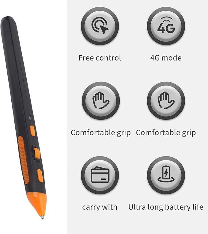 Asixxsix Wireless Optical Pocket Pen Mouse 800/1200/1600 DPI Adjustable Optical Pen Mouse with PPT Flip Pen Functions Ergonomic Mouse for PC Laptop Notebook Computer (Black)