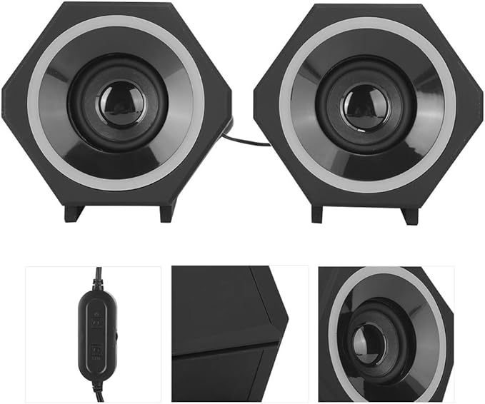 Computer SpeakersClear High Notes Basics Stereo 2.0 SpeakersDelicate Texture Computer Speakers for Desktop Pcfor PC or Laptop
