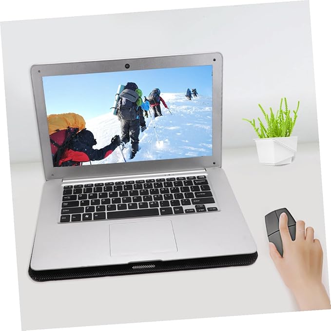 6 Inch Adjustable Laptop Holder Cooling Pad with High-Velocity Fan Notebook Cooling Support for Office and Gaming Black