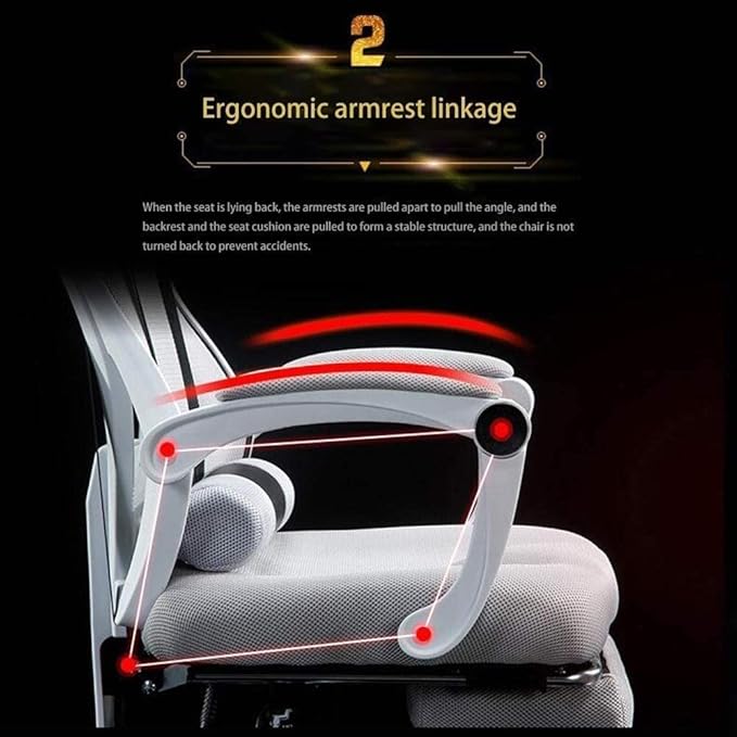 Office Chair E-Sports Chair Swivel Chair Video Game Chair Ergonomic Office Chair with Footrest Reclining Racing Style Chair Chair (Color : Gray) Needed