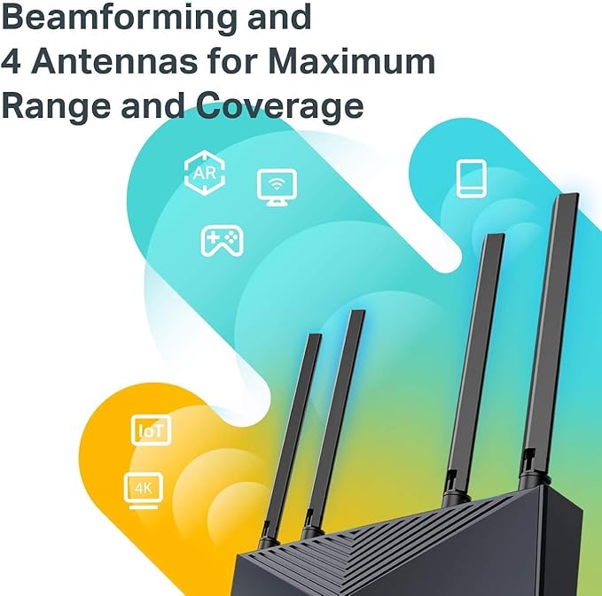 TP-Link Wifi 6 AX1500 Smart WiFi Router (Archer AX10) 802.11ax Router Dual Band AX RouterBeamformingOFDMA MU-MIMO Parental Controls Works with Alexa (Renewed)
