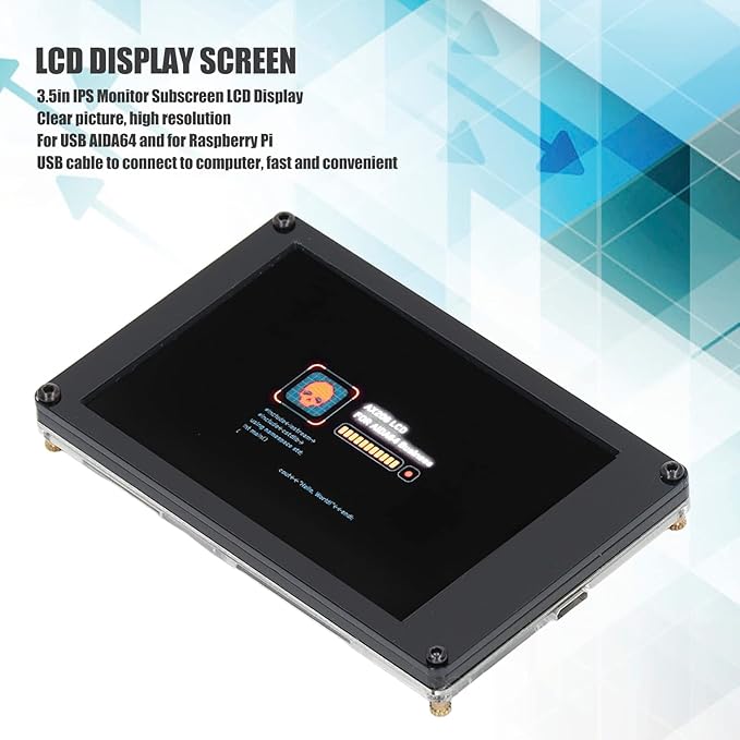 3.5in Computer Monitor IPS Monitor Subscreen LCD Display Screen with USB Power Cable Support for Office PC Portable Structure Clear Image Picture Monitor IPS Display Premium