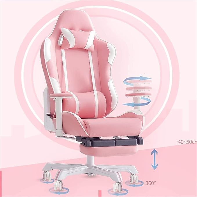 Office Chair Reclining Office Chair Gaming Chair Gaming Chair Space Capsule Computer Chair High Back Swivel Chair Chair (Color : Pink 1 (Without footrest) Size : One Size) Needed