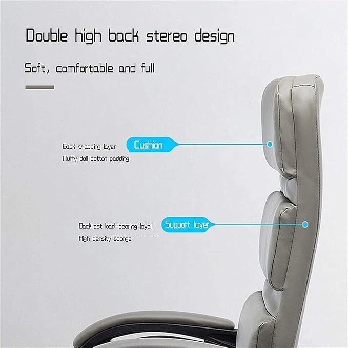 White Swivel Chair Work Chair Computer Chair Home Waist Office Chair Study Room Gaming Chair Game Lift Backrest Boss Seat (Color:Default)
