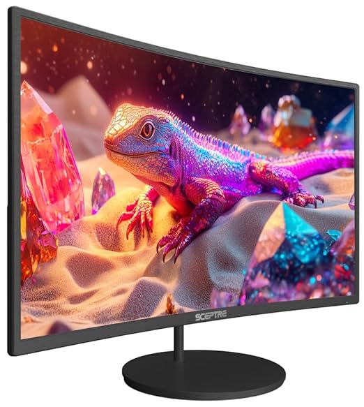 Sceptre Curved 27-inch Prime Monitor up to 100Hz 1080p HDMI x2 VGA 99% sRGB Built-in Speakers R1500 Machine Black 2025 (C275W-1920RN Series)