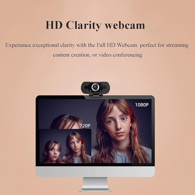 GIZNXBA Webcam with Microphone for Streaming HD Light Correction Noise Cancellation Autofocus Beauty Mode Wide-Angle Lens Plug &amp Play USB Webcam for Laptop Desktop(1080p)