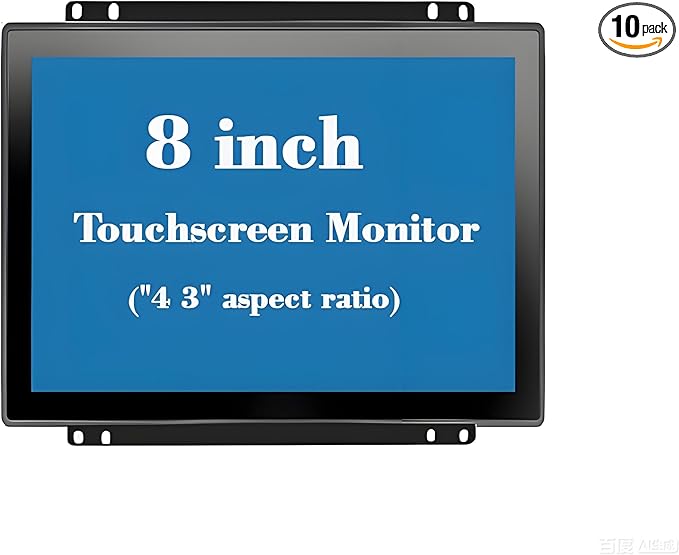 8 Inch Open Frame Capacitive Touchscreen Monitor 1024x768 Resolution 4:3 Aspect Ratio Waterproof IP65VESA+Panel Mount for Kiosk Automation POSVendingHMI and Digital Signage 7x24h Work