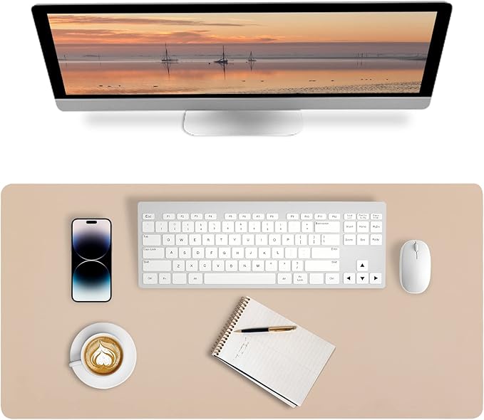 Bloss Leather Desk Pad Mouse Pad Non-Slip Desk Protector Mat/Big Mouse Pads Mouse Pad with Wrist Rest