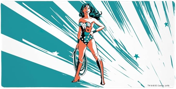 Wonder Woman Flashing Lights Large Gaming Mouse Pad Desk Mat with Stitched Edges Non-Slip Base for Gamer Home and Office 31.5 x 15.7