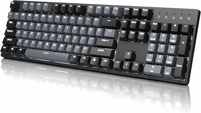 DURGOD K310 Corona White Backlit Full Size Mechanical Keyboard | 104 Keys Full Size | USB C Wired | Doubleshot PBT Keycaps | Programmable Keys | NKRO | Windows &amp Mac (Corona Cherry MX Brown Switc