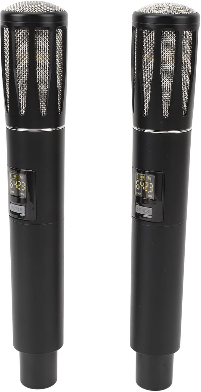 Acouto Professional UHF Cordless Dynamic Mic Microphone System Metal with Rechargeable Receiver 6.35mm F Wedding DJ Party Speech Use 240ft No Tangled Cords Plug and Play (Black)
