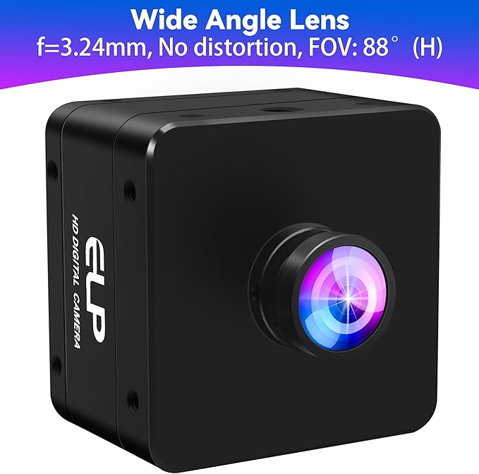 ELP High Speed USB Camera 1080P/230fps 4K/60fps 12MP/30fps Mini UVC USB3.0/2.0 Lightburn Cameras for Windows Linux Mac Pi Wide Angle 88°(H) IMX577 Webcam for PC Jetson Nano