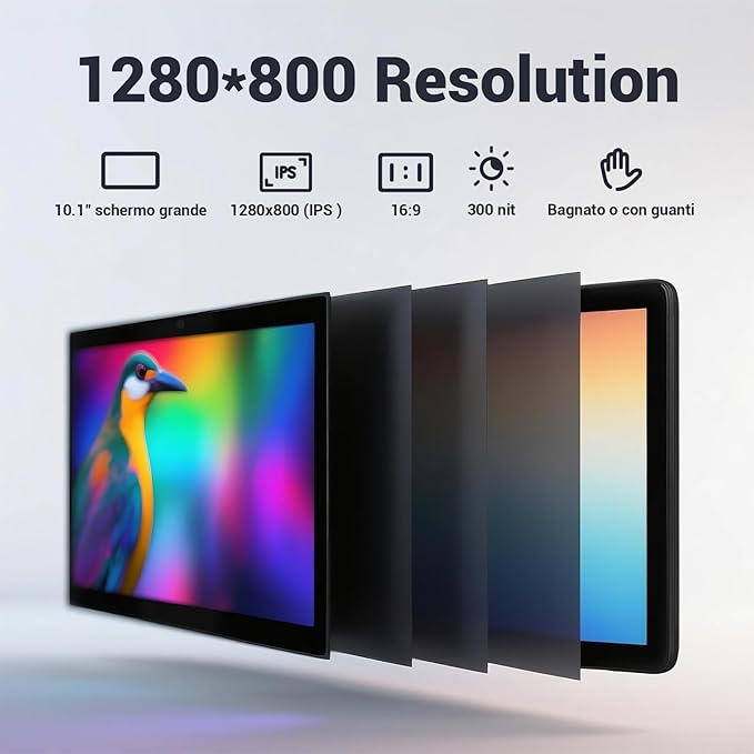 10.1 Inch IPS LCD Touch Screen Display Panel 1280×800 Capacitive USB Portable Second Screen HD Monitor for Windows 10 11 Pro iOS Mini Pc etc (10.1 Inch)