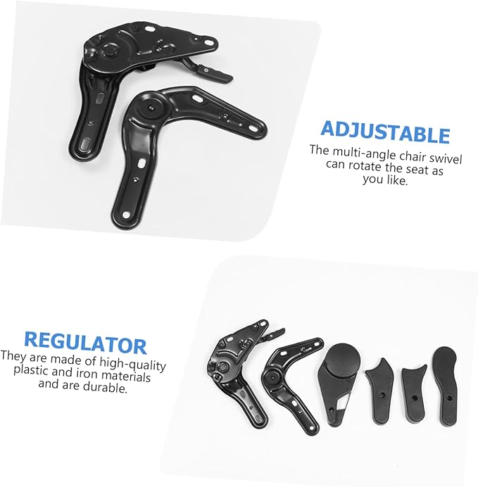 6 Pcs E Sports Chair Angle Regulators Multi Angle Adjusters for Gaming Chairs Backrest Plastic and Iron Black Parts