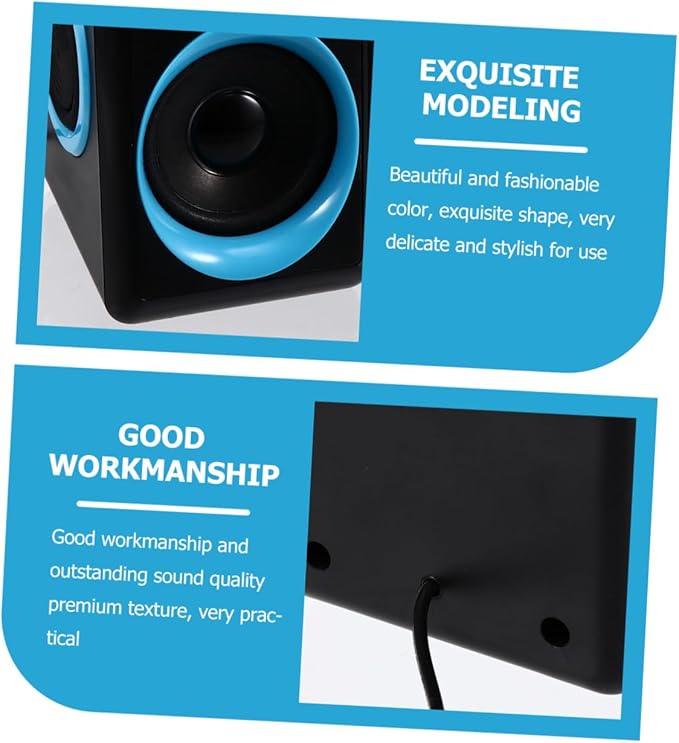 Veemoon Mini USB 2.0 Desktop Computer Speakers Compact Mini Speaker for Laptop and Pc Dc 5v Powered Multimedia Sound Box for Home and Office Use