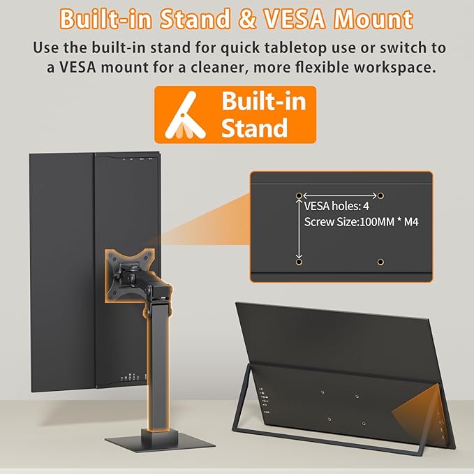 Wireless Portable Monitor for Laptop 18.5 Portable Monitor with Battery-1080P FHD Second Screen for Home &amp Office AirPlay &amp Miracast Casting No Cables or Drivers Needed