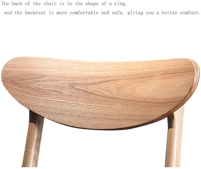 Office Chair Gaming Chair Computer Chair Dining Chair Slipcovers Balcony Chair Solid Wood Backrest Chair Home Leisure Study Chair Bearing Weight 130kg (Color : Wood Color Size : 464875cm)