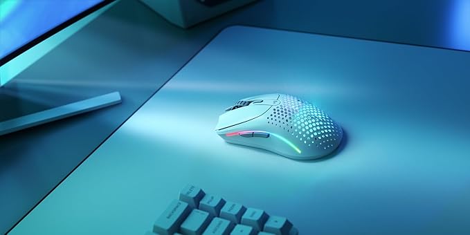 Glorious Gaming Model O 2 Wireless Gaming Mouse - Hybrid 2.4GHz &amp Bluetooth Wireless 68g Superlight Long Battery Life 26k BAMF 2.0 Sensor RGB Ambidextrous 6 Buttons PTFE Feet - White