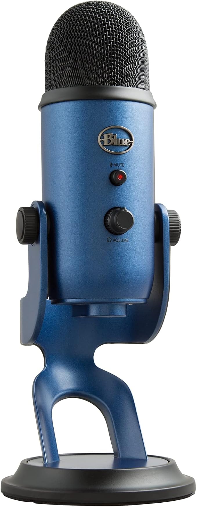 Logitech Creators Blue Yeti USB Microphone for PC Mac Gaming Streaming Podcasting Studio and Computer Condenser Mic with Blue VO!CE Effects 4 Pickup Patterns Plug and Play - Midnight Blue