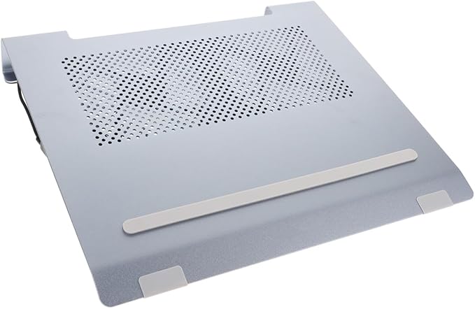 Angoily Aluminum Alloy Laptop Cooler Stand with USB LED Fan Gaming Notebook Cooling Pad Riser for Portable Ventilated Support Gray