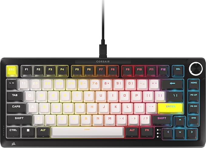 Corsair MAKR PRO 75 Hall Effect DIY Wired Magnetic Mechanical Gaming Keyboard – 75% Layout MGX Hyperdrive Switches Dual Actuation Rapid Trigger FlashTap SOCD 8000Hz US Layout – Black