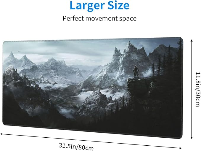 Generic Mouse Pad Non-Slip Rubber Base Mouse Pad Waterproof Desk Writing Mat for Office Home 12x31.5in Black4