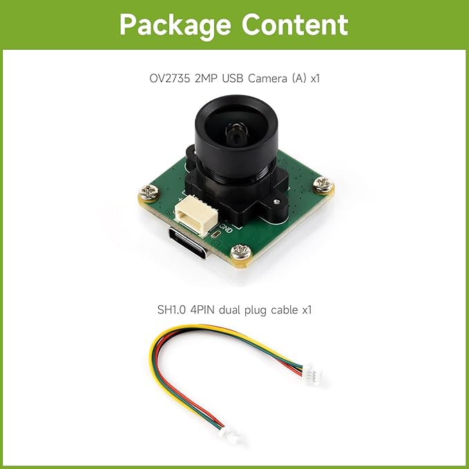 Waveshare OV2735 2MP USB Camera (A) Supports USB2.0 Type-C Port and SH1.0 4PIN Header