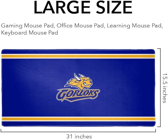 Webster Gorloks Primary Logo Stripes Large Gaming Mouse Pad Desk Mat with Stitched Edges Non-Slip Base for Gamer Home and Office 31.5 x 15.7